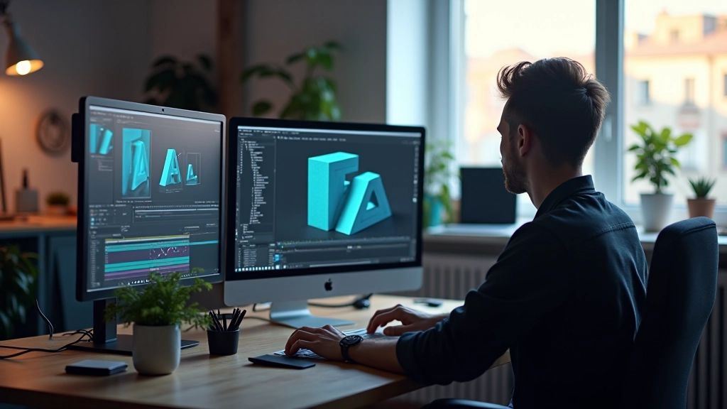After Effects workspace met 3D-lagen en Cinema 4D-renders georganiseerd in compositing-project